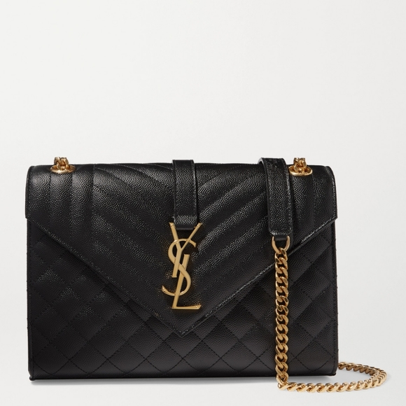 YSL SAINT LAURENT Envelope Medium Mix Quilted Textured-leather Shoulder Bag - Picture 1 of 16